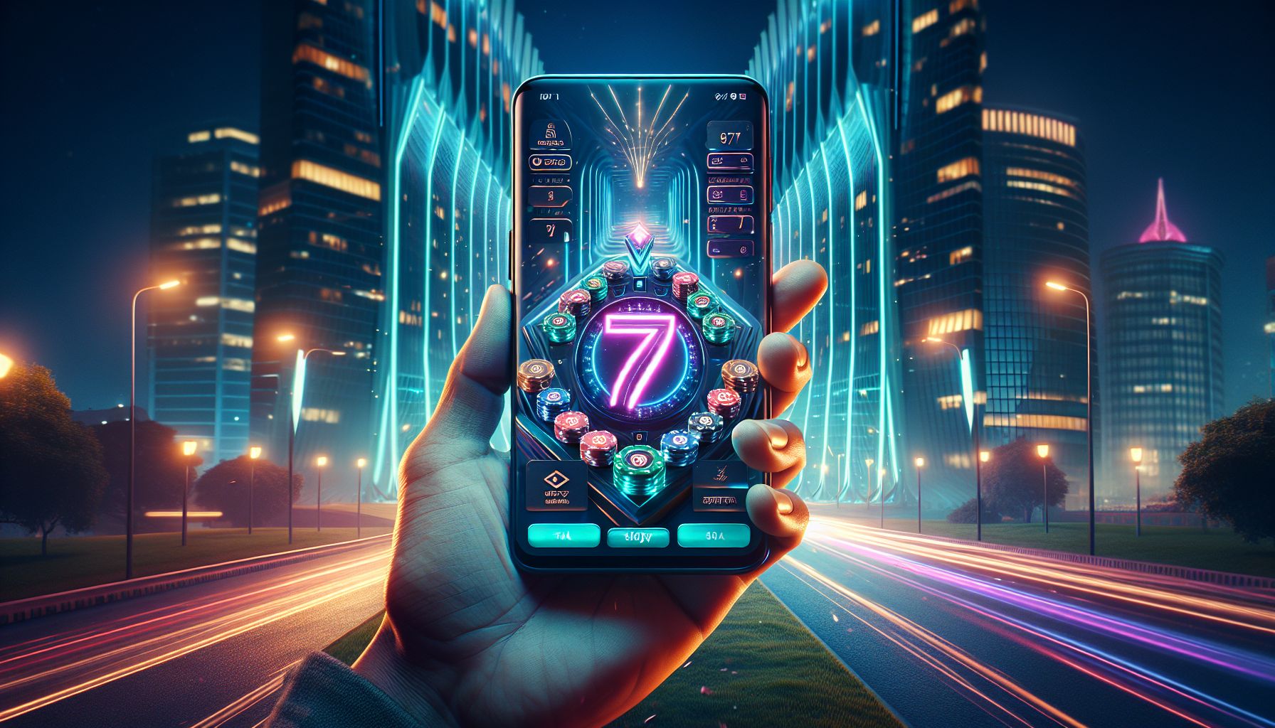 Bangladeshi player using the 7U7 app on a smartphone