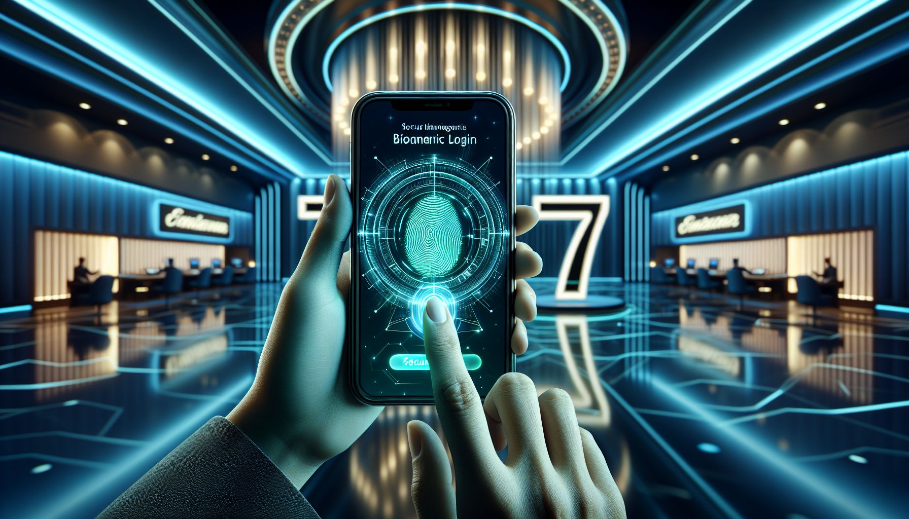 User signing into the 7U7 mobile account with a secure verification step